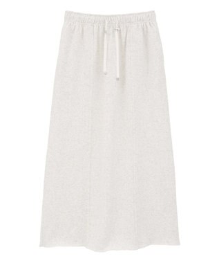 Green Parks ドロストイージーウエスト裏毛Ｉラインスカート Oatmeal