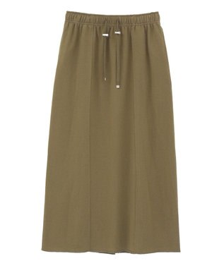 Green Parks ドロストイージーウエスト裏毛Ｉラインスカート Khaki
