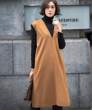 自由区 【XSサイズ～/洗える】ベアテレコ ボトルネック カットソー ブラック系