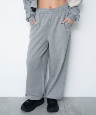 WEGO 【ウエストゴム/XSSMサイズ展開】スウェットワイドパンツ グレーその他