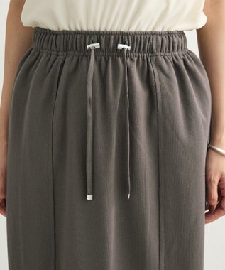 Green Parks ドロストイージーウエスト裏毛Ｉラインスカート Charcoal Gray