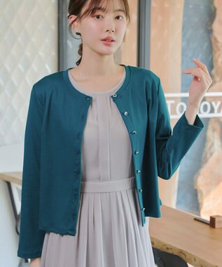 「サマさまカットソー」フレームボタンカーディガン