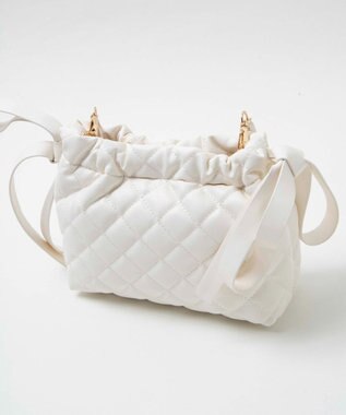 WEGO サイドリボンキルティングショルダー ホワイト