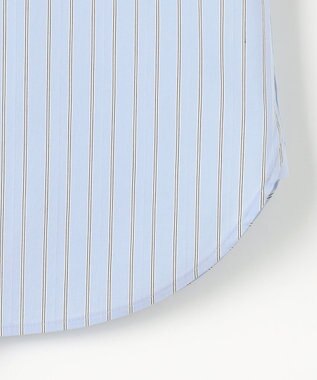 J.PRESS LADIES BEZコットンナイロン ストライプ シャツカラー ブラウス サックス×ホワイト×ベージュ系