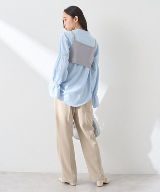 earth music&ecology ＳＥＴ２点パールビスチェ＋シャツ Gray