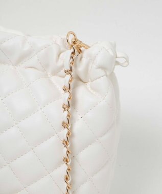 WEGO サイドリボンキルティングショルダー ホワイト