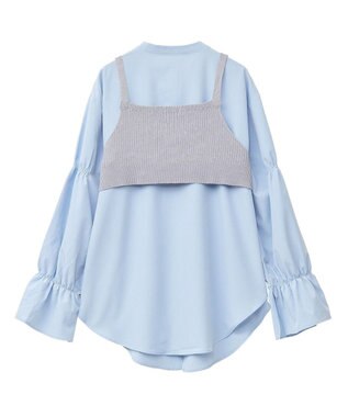 earth music&ecology ＳＥＴ２点パールビスチェ＋シャツ Gray