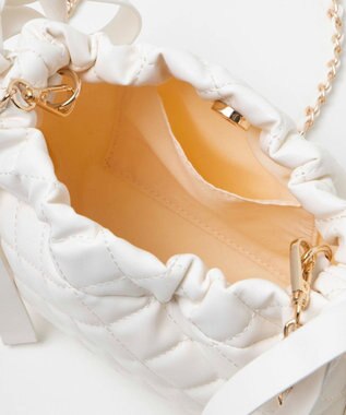 WEGO サイドリボンキルティングショルダー ホワイト