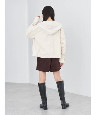 earth music&ecology パーカー付きミリタリーブルゾン Ecru