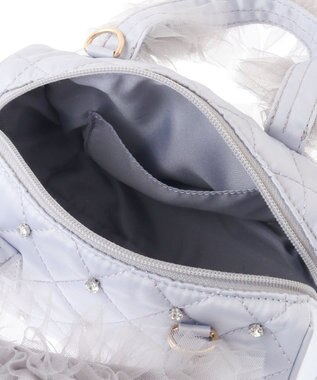 Maison de FLEUR EC限定チュールハンドルラインストーンボストン Grayish Blue