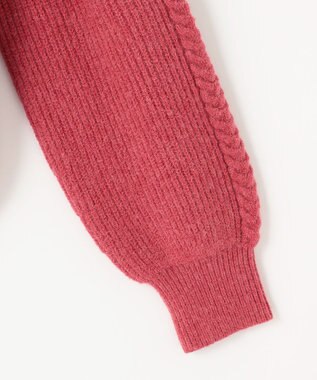 ANY SIS 【洗える】フロントケーブルポイントアンゴラブレンド ニット ベリーピンク