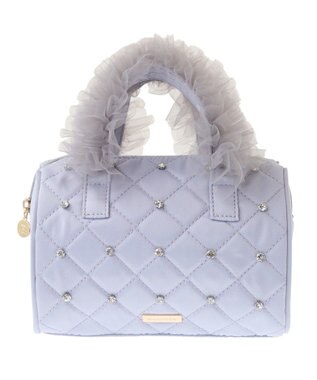 Maison de FLEUR EC限定チュールハンドルラインストーンボストン Grayish Blue