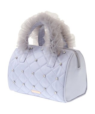 Maison de FLEUR EC限定チュールハンドルラインストーンボストン Grayish Blue