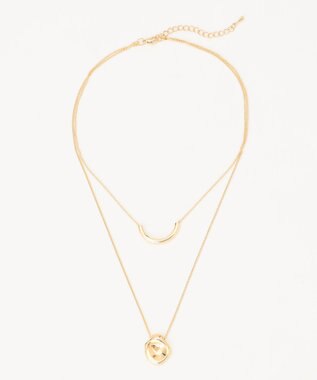 ANY モチーフレイヤード風ネックレス ゴールド系