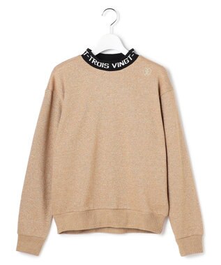 23区GOLF 【WOMEN】ラメスウェットモックネック ダブルニット 裏毛素材 ゴールド系