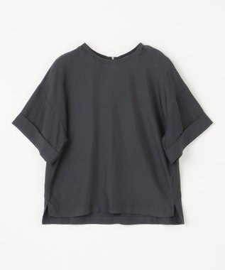 NAVE 【ReNAVE・セットアップ可/洗える/UVケア/接触冷感】フィブリルシャンブレー Tブラウス ブラック系
