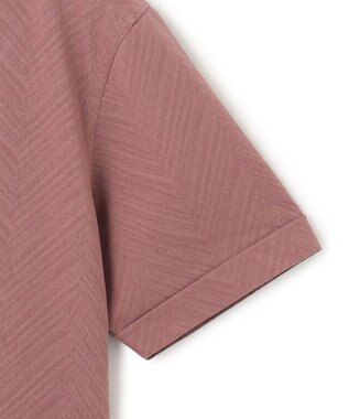 JOSEPH HOMME ブロークンヘリンボンジャージー　レギュラーカラー半袖シャツ ピンク系