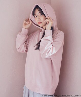 earth music&ecology マイメロディ＆クロミ／ｅａｒｔｈ　耳付きフーディー Pink