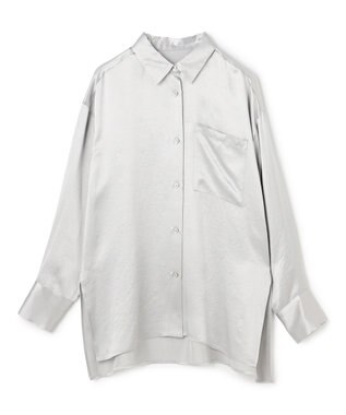 uncrave アセテートヴィンテージサテン ミドルシャツ シルバー