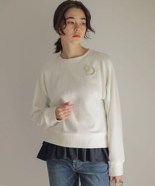 組曲 マシュマロタッチ裏毛 プルオーバー ホワイト系