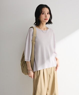 Green Parks 七分袖機能ニットプルオーバー Gray