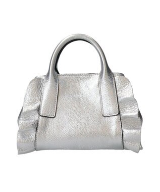 INTER-CHAUSSURES 【RIPANI】メタリックレザーフリルデザインミニバッグ シルバー