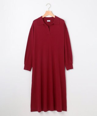 組曲 【加藤ローサさん着用】スキッパーニット ワンピース レッド系