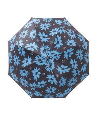 MOONBAT 【耐風】ランバン オン ブルー (LANVIN en Blue) 長傘 サテン ビッグフラワー ブルー