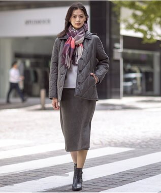 J.PRESS LADIES S 【抗菌防臭】コンパクトタフタプレミアム撥水 ショート アウター グレー系