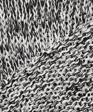 BEIGE， 【洗える・STORY 6月号掲載】THYME / クルーネックコットンメッシュニット Ecru×Black