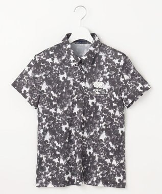 23区GOLF 【WOMEN】【接触冷感・UVケア・吸水速乾】ブーゲンビリア柄 ポロシャツ ブラック系5