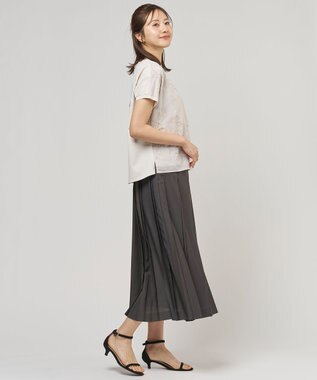 J.PRESS LADIES 【一枚で着映え】シアーエンブロイダリー カットソー ベージュ系