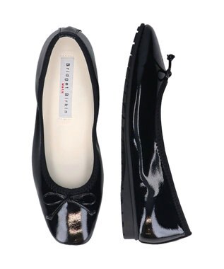 Bridget Birkin ＜3E＞【Bridget Birkin Walk】シンプルリボンバレエパンプス ブラックエナメル