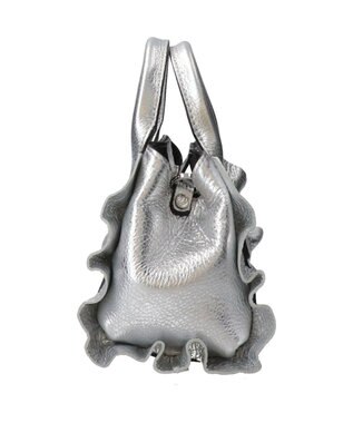 INTER-CHAUSSURES 【RIPANI】メタリックレザーフリルデザインミニバッグ シルバー