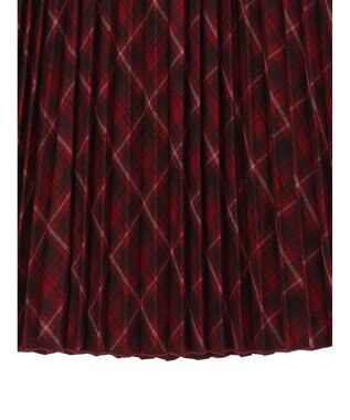 earth music&ecology すきな丈プリーツスカート Check RED