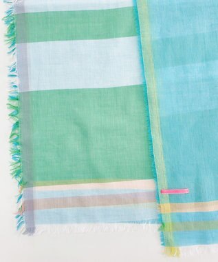 POLS 播州織 極細コットンストール エメラルド