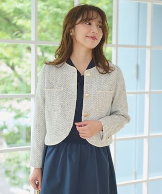 Feroux 【セットアップ対応】ツイード ジャケット ホワイト系