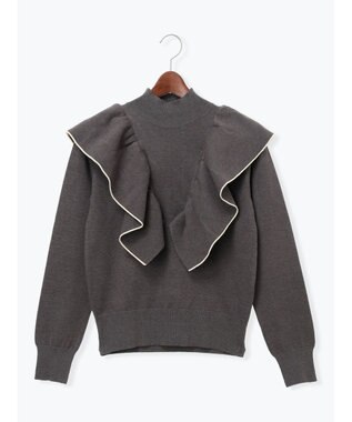 Te chichi ラッフルフリルニット チャコールグレー