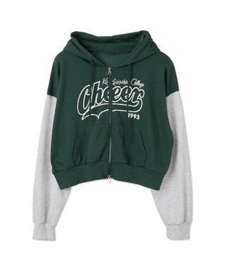 WEGO チアロゴWジップパーカー グリーン