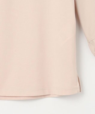 J.PRESS LADIES L コンビジャージー ギャザースリーブ カットソー ピンク系