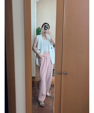 Green Parks AnriettMusee ネック切替デザインベスト Off White