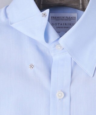 GOTAIRIKU 【形態安定】PREMIUMPLEATS_スナップダウン 通年ドレスシャツ サックスブルー系