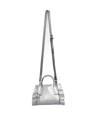 INTER-CHAUSSURES 【RIPANI】メタリックレザーフリルデザインミニバッグ シルバー
