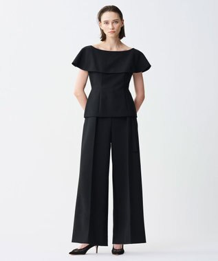 uncrave プルーフダブルクロス ラッフルブラウス ブラック