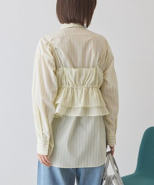 AMERICAN HOLIC 【2点セット・イージーケア】ビスチェ＋シャツ Stripe Yellow