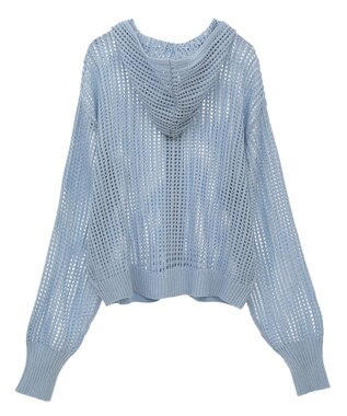 Green Parks メッシュニットパーカー Sax