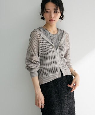 Green Parks メッシュニットパーカー Gray