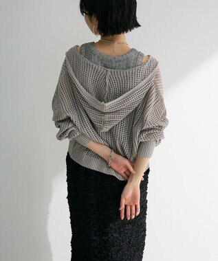 Green Parks メッシュニットパーカー Gray