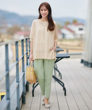 Tiaclasse 【小倉優子さん着用・洗える】カラーテーパードパンツ ミント