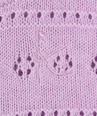 組曲 KIDS 【90-100㎝】フラワーアイレット カーディガン ラベンダー系